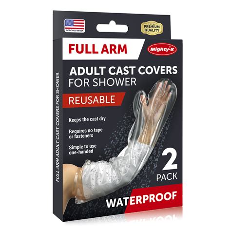 100 Waterproof Cast Cover Arm 【watertight Seal】 Reusable Adult Half