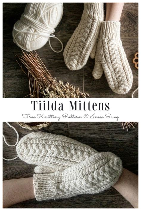 Winter Cable Mittens Free Knitting Patterns Knitting Pattern