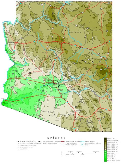 Topographic Map Of Arizona Map Worksheets