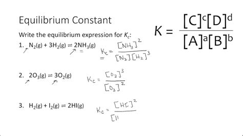 Writing Equilibrium Expressions Youtube