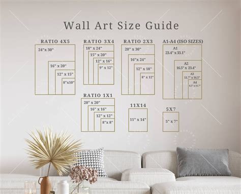 Wall Art Size Guide Frame Size Guide Print Size Guide Comparison Chart Poster Size Chart