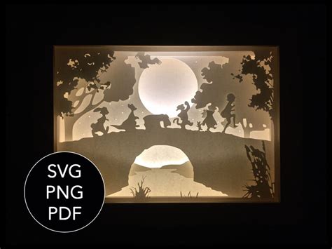 Paper Cut Light Box Template 3D Shadow Box svg files for | Etsy
