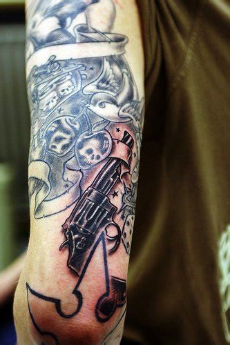 Skulls And Guns Sleeve Tattoo Tattooimagesbiz