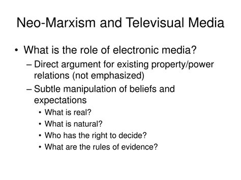 Ppt Neo Marxist Critique Of American Televisual Media Powerpoint