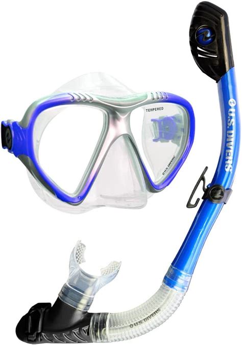Us Divers Adult Magellan Purge Lx Masktucson Lx Snorkel Elect Blue