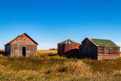 Rustic Farm Buildings Starland County Alberta Canada Stock Photo