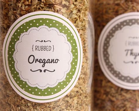 Editable Pdf Circular Herb And Spice Jar Labels Retro Polka