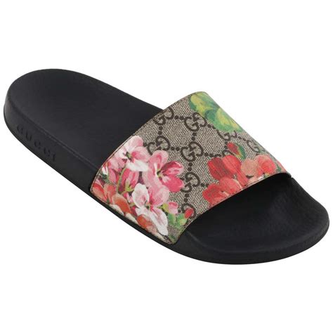 Gucci Gg Supreme Blooms Floral Print Supreme Slide Sandals W Box At