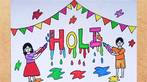 Simple Holi Drawing Picture Midnight Memories Story