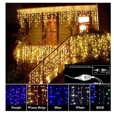 Holiday Light Garland Curtain Icicle String Light 220v 4m Droop 96leds