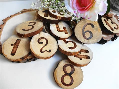 Set of 15 Table Numbers, Rustic Table Numbers, Wood Table Numbers, Tree Slice Table Numbers ...