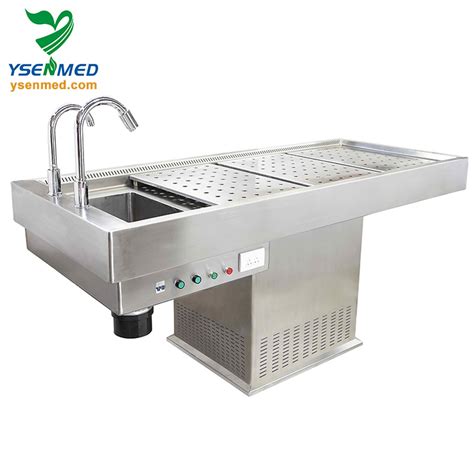 Hospital Ysjp Dissecting Corpse Stainless Morgue Autopsy Table China Autopsy Table And