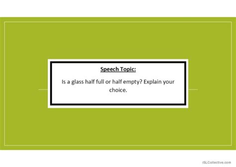 45 Second Speeches English Esl Powerpoints