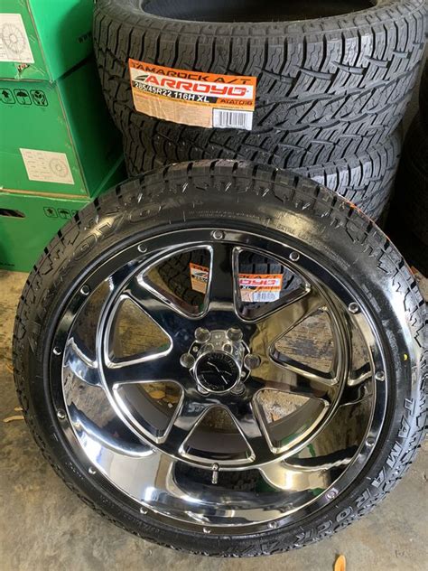 22x12 Xtreme Forces On 33s All Terrains 6 Lug Chevy Brand New For Sale