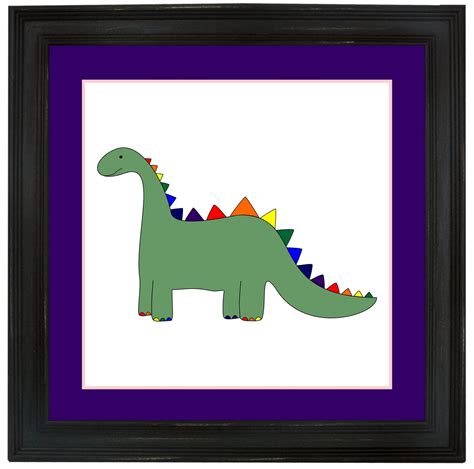 Rainbow Dinosaur Digital Art Print Etsy