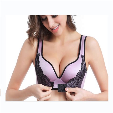 New Summer Women Sexy Push Up Bras Back And Front Closure Lace Push Up