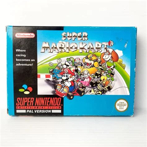 Super Mario Kart Box Manual Insert Cib Nintendo Snes Tested
