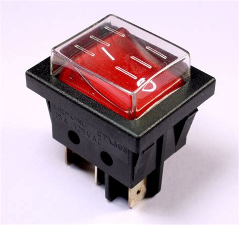 1pc Defond Spst Lighted Rocker Switch Onoff With Cover 15a 125vac