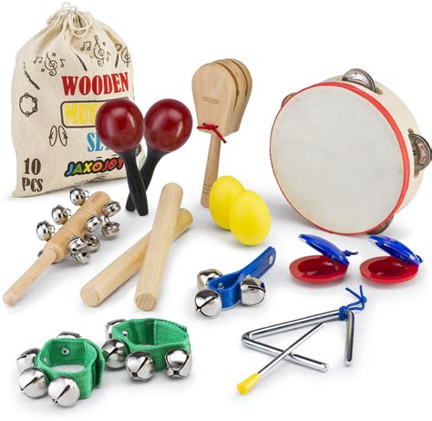 Kids 10 Pcs Musical Instruments Percussion Toy Rhythm Band Set Learning