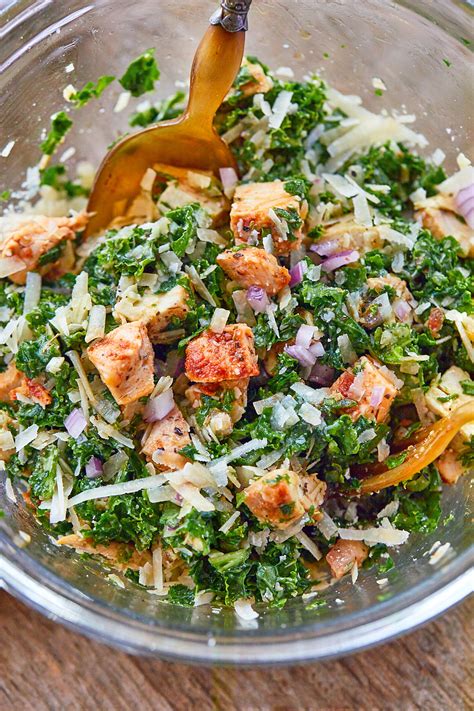 Healthy Chicken Parmesan Kale Salad Recipe Chicken Kale Salad Recipe