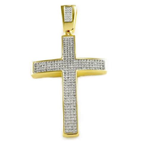 18k Gold Jesus Cross 1 With Rope Chain Nivs Bling