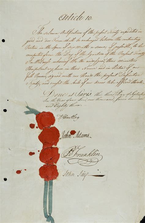 The Treaty Of Paris Of 1783 The End To The Revolutionary War