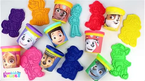 Paw Patrol Play Doh Can Heads And Paw Patrol Play Doh Molds Learn Colors With Chase Skye Ryder