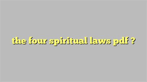 the four spiritual laws pdf công lý and pháp luật