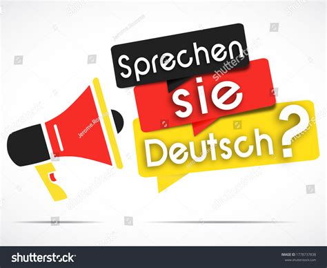 Megaphone Speech Bubbles Deutsch Text Sprechen Stock Illustration