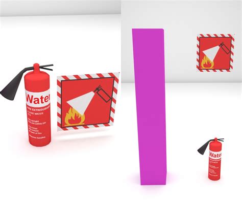 Blend Swap Low Poly Fire Extinguisher With Sign Cycles