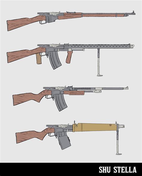 Artstation Weapon Sketch Ww1ww2 Style Automatic Rifle