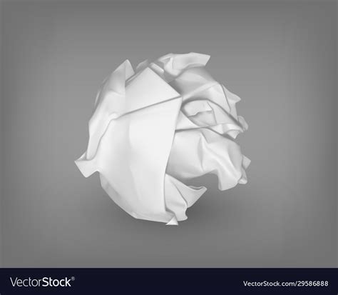 Isolated Crumpled Or Scrunched Paper Ball Vector Image