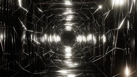 3d Rendering Flight In Abstract Sci Fi Tunnel Stock Illustration