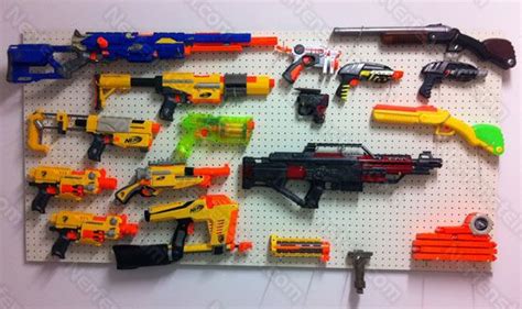 Wire racks and shelves make a nifty storage option that can be repurposed for other collections once the nerf phase passes. 17 Best images about Nerf on Pinterest | Storage ideas ...
