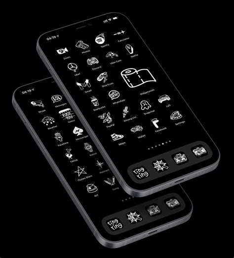 Iphone App Covers Aesthetic Iphone Home Screen 2 For 1 Black And White