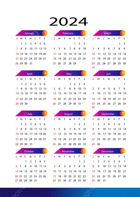 2024 Calendar 2024 Calendar Design 2024 Simple Calendar Png And