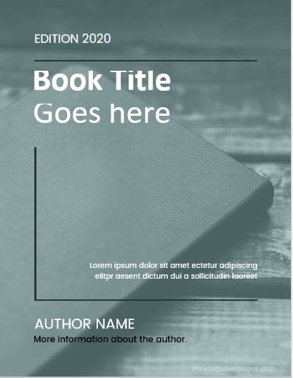 5 Best Editable Book Title Page Templates Ms Word Cover Page Templates