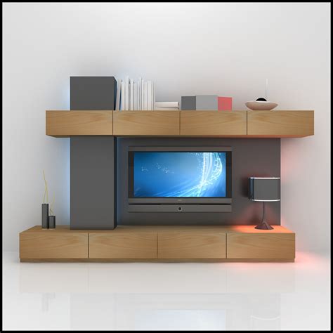 Tv Wall Unit Modern Design X 06 3d Models
