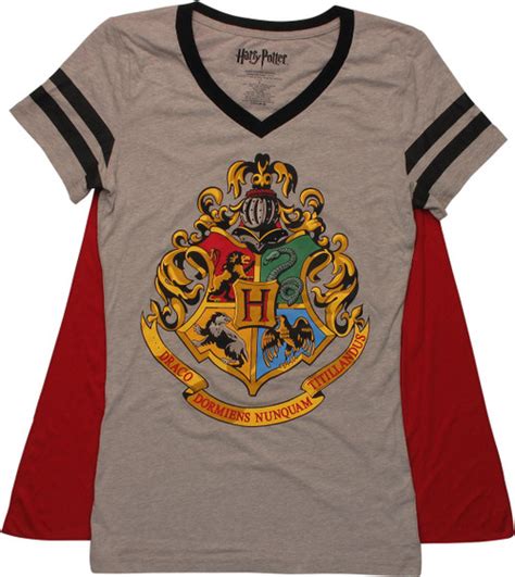 Harry Potter Hogwarts Crest Caped Juniors T Shirt