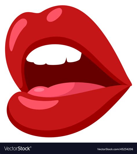 sexy woman lips open mouth cartoon icon royalty free vector