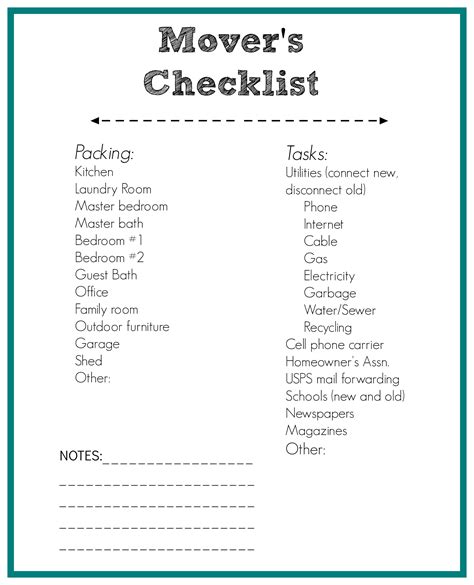 Printable Moving Checklist And Packing Tips Moving Checklist Packing