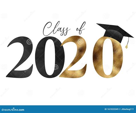 Graduation Class Of 2020 Clipart Black And White Lotus Flower Stock