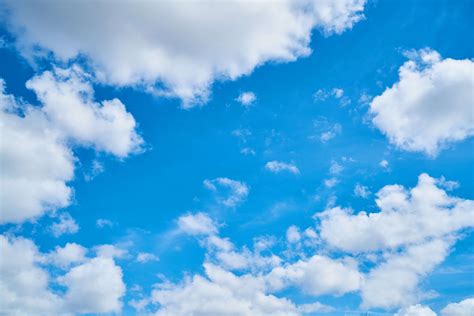 Amazing Blue Blue Sky Clouds Current Season Day