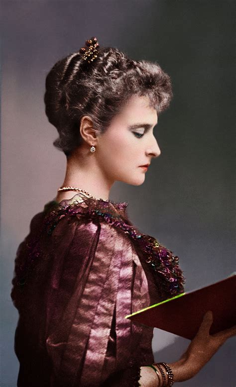 Ca 1894 Alexandra Feodorovna Wearing A Paned Sleeve Dress Colorized By