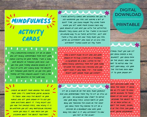 This deck offers 40 guided meditations and peaceful prompts to help little ones ease into dreamland. Mindfulness cards kids mindful printable mindfulness gift ...