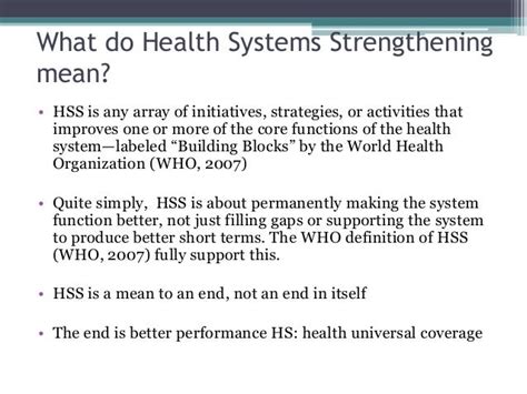health systems strengthening