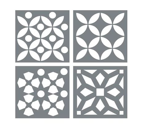 Moroccan Tile Stencil Set Pack Of Four 4x4 Tile Stencil Etsy In 2020