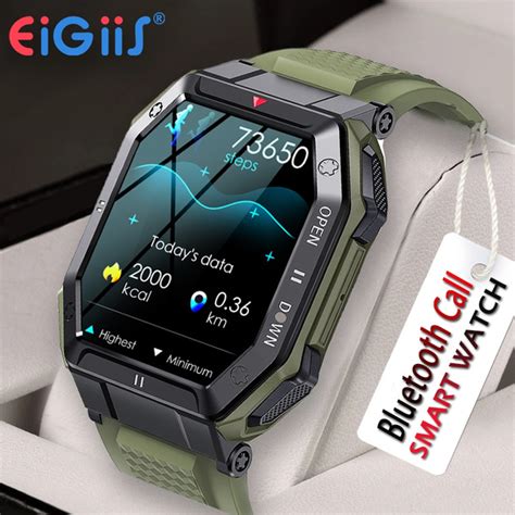 2022 New Eigiis Tactical Smart Watch For Men With Bluetooth Call Function 1 85” Hd Military