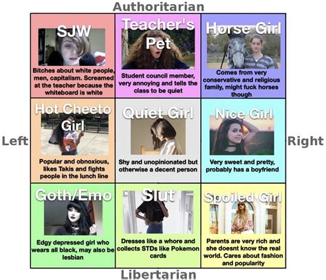 High School Stereotypes On Political Compass Girls R