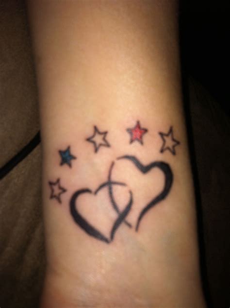 Aug 13, 2021 · cute and full of love, small heart tattoos can be simple, feminine, and perfect for someone who wants to share their affection or emotions. My wrist tattoo. Our hearts joined together by our faith. Five stars to represent our children ...